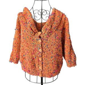 Purl One Australia Hand‎ Knitted Crop Sweater One Size Tango Vintage Artsy Boho